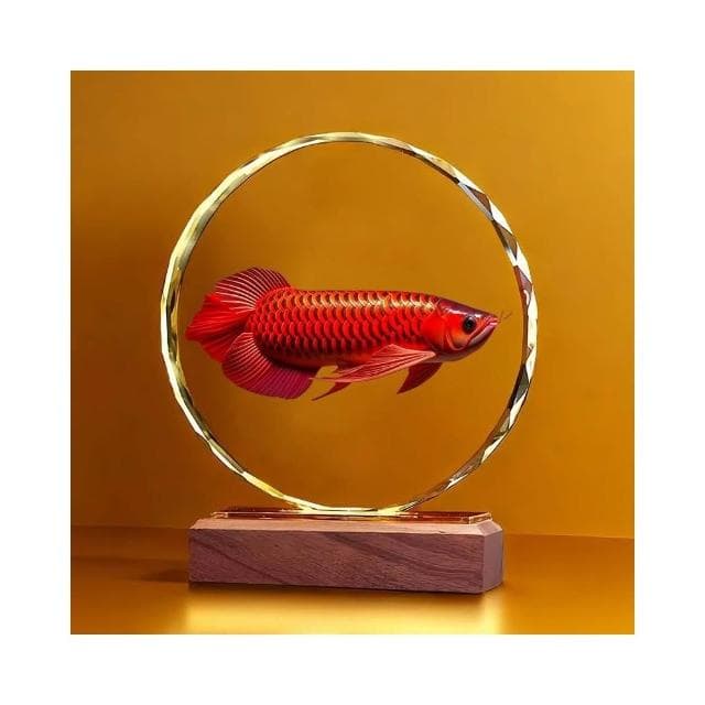 招財金龍魚水晶擺件輕奢高檔創意桌面家居裝飾好寓意開業喬遷送禮