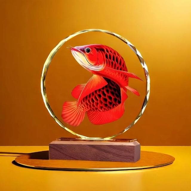 招財金龍魚水晶擺件輕奢高檔創意桌面家居裝飾好寓意開業喬遷送禮