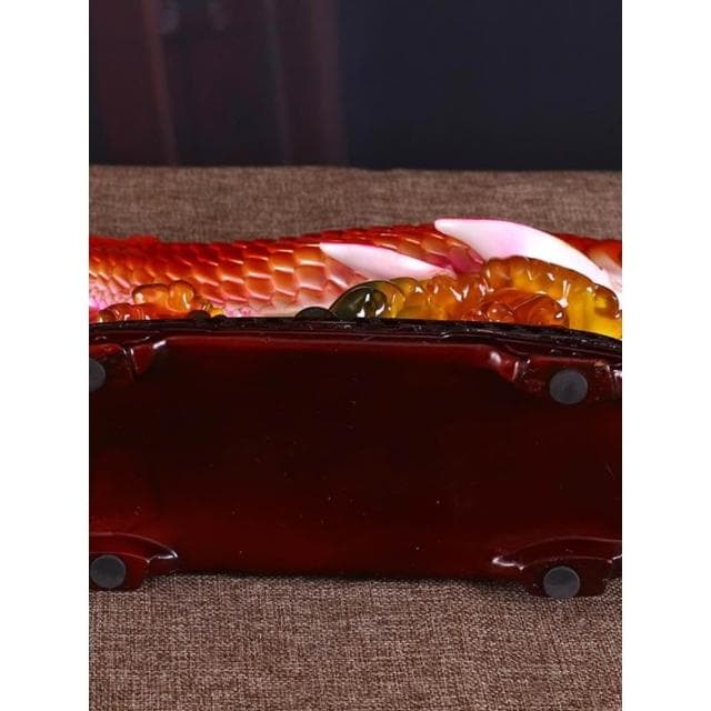 中式仿玉樹脂工藝品招財金龍魚開業喬遷送禮風水家裏客廳擺件創意