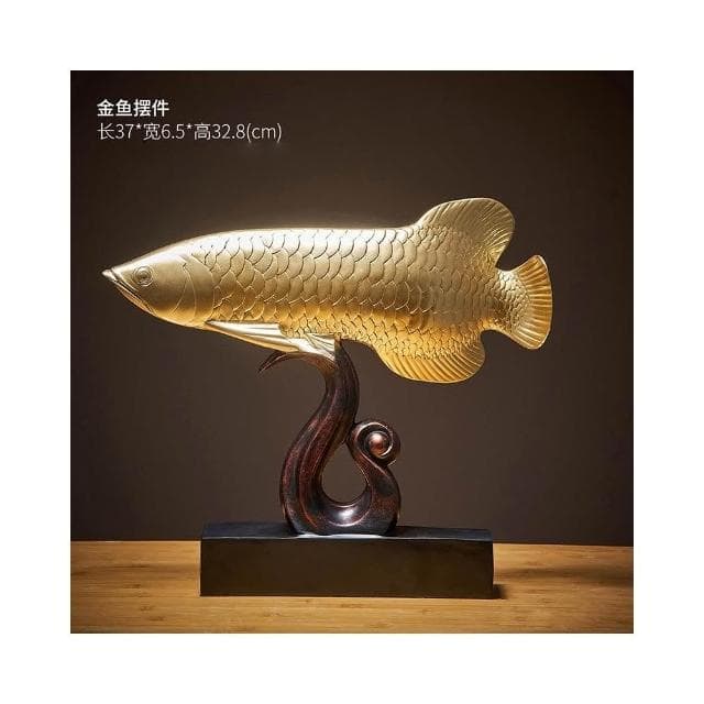 招財金龍魚裝飾擺件喬遷開業結婚禮物 客廳電視櫃酒櫃家居裝飾品