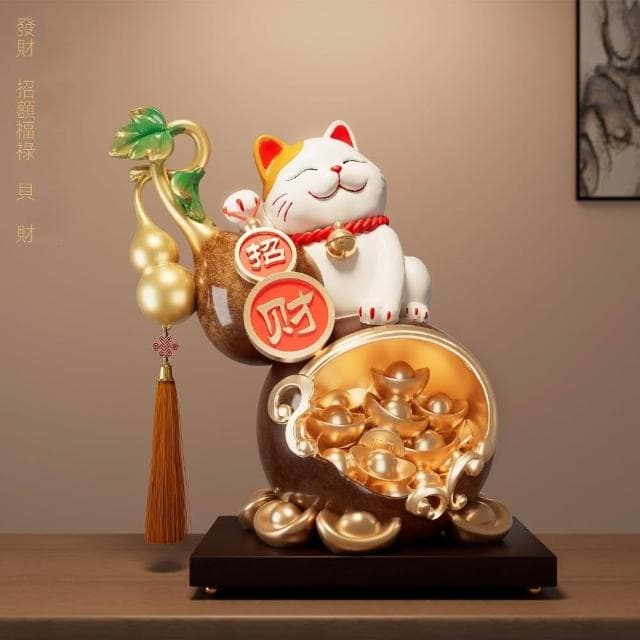葫蘆招財貓擺件客廳玄關酒櫃電視櫃裝飾品開業大吉喬遷禮物