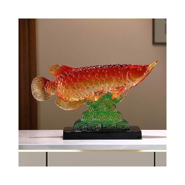 輕奢金龍魚年年有餘擺件辦公室客廳酒櫃電視櫃玄關大氣喬遷禮品