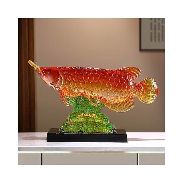 輕奢金龍魚年年有餘擺件辦公室客廳酒櫃電視櫃玄關大氣喬遷禮品