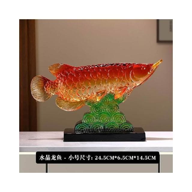 輕奢金龍魚年年有餘擺件辦公室客廳酒櫃電視櫃玄關大氣喬遷禮品