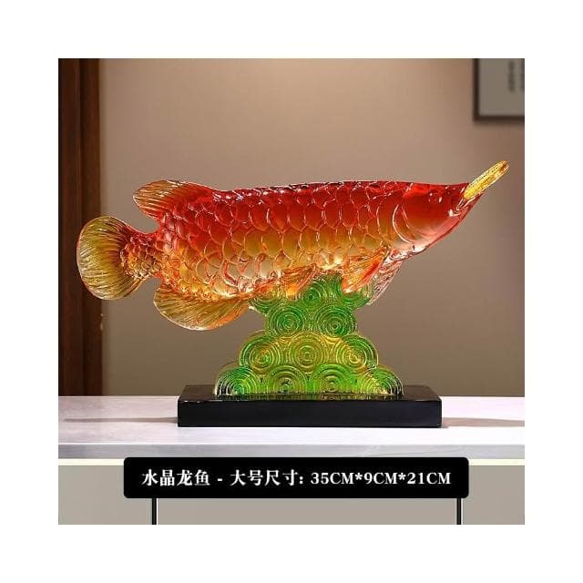 輕奢金龍魚年年有餘擺件辦公室客廳酒櫃電視櫃玄關大氣喬遷禮品