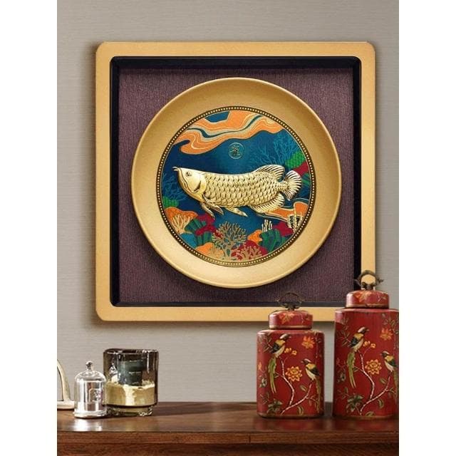 金龍魚擺件招財金箔畫喬遷新居搬家客廳辦公室公司開業新年會禮物