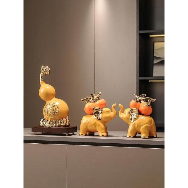 招財福祿葫蘆擺件家居客廳電視櫃柿柿如意裝飾品搬家禮物喬遷禮品