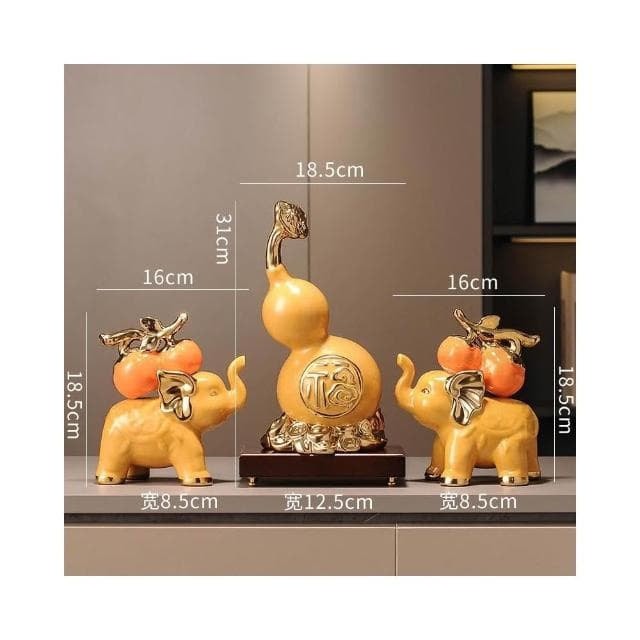 招財福祿葫蘆擺件家居客廳電視櫃柿柿如意裝飾品搬家禮物喬遷禮品