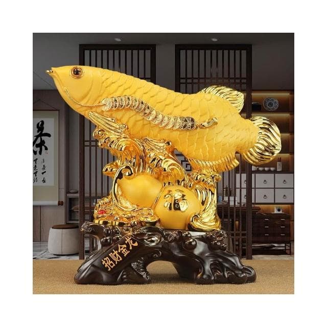 招財金龍魚擺件客廳玄關裝飾品公司前臺店鋪開業禮品喬遷開業禮物