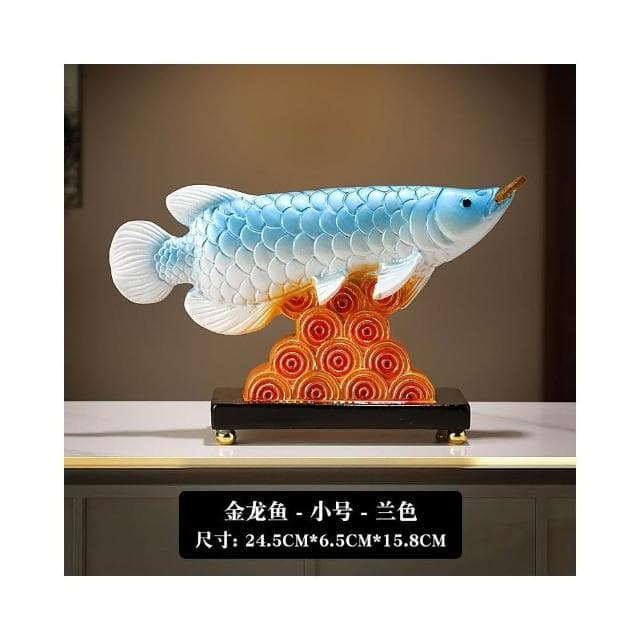 新中式年年有餘招財金龍魚擺件客廳酒櫃玄關辦公桌面喬遷開業禮物