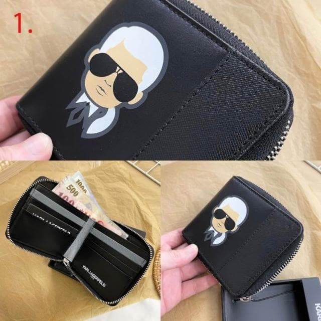 【KARL LAGERFELD 卡爾】質感送禮推薦 卡爾 皮夾 現貨  Karl  附盒 實用 零錢 卡夾 短夾 錢包 生日禮物 保證正品 送禮 #8740