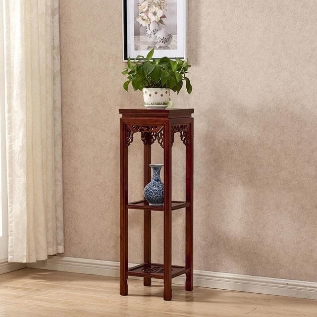 花架實木中式客廳榆木仿古花架子多層室內特價綠蘿盆景方形展示邊桌 盆栽架 花架 植物架 3TJ3