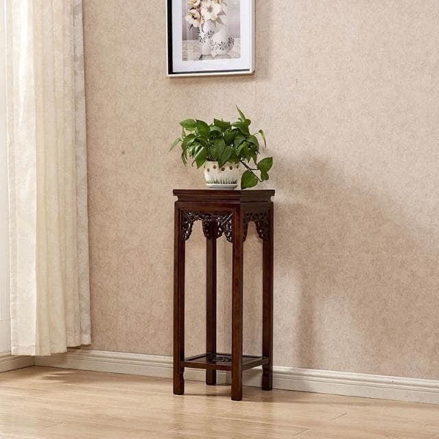 花架實木中式客廳榆木仿古花架子多層室內特價綠蘿盆景方形展示邊桌 盆栽架 花架 植物架 3TJ3