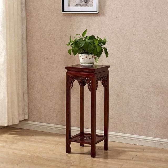 花架實木中式客廳榆木仿古花架子多層室內特價綠蘿盆景方形展示邊桌 盆栽架 花架 植物架 3TJ3