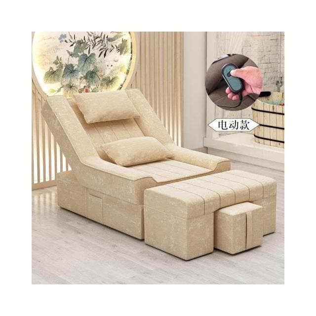 息美睫椅子足浴床靠椅床足浴沙髮美甲沐足足療按摩床電動躺椅休按摩床 沙發 電動沙發 按摩椅 DJVC