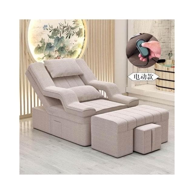 息美睫椅子足浴床靠椅床足浴沙髮美甲沐足足療按摩床電動躺椅休按摩床 沙發 電動沙發 按摩椅 DJVC