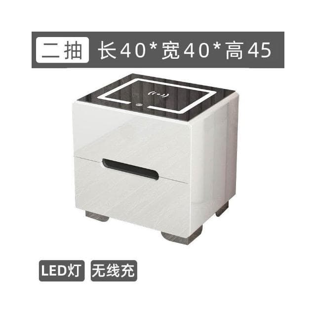 智能床頭櫃現代簡約多功能帶燈無綫充電指紋鎖藍牙音響臥室床邊櫃床頭櫃 抽屜櫃 臥室櫃 置物櫃 收納櫃 XKK8