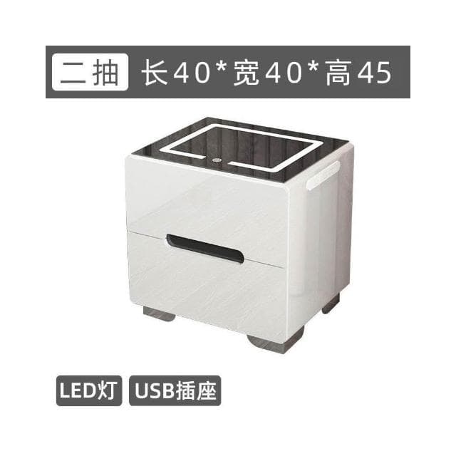 智能床頭櫃現代簡約多功能帶燈無綫充電指紋鎖藍牙音響臥室床邊櫃床頭櫃 抽屜櫃 臥室櫃 置物櫃 收納櫃 XKK8