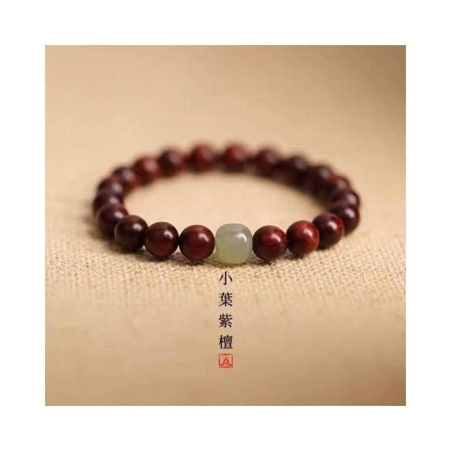 【開運堂】現貨 檀木 紫檀手串女生黑檀木佛珠金絲楠木手鍊和田玉