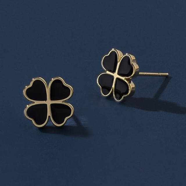 🎗飾間首飾鋪 S999純銀新年紅四葉草耳環首飾小眾設計飾品高級感耳釘耳飾