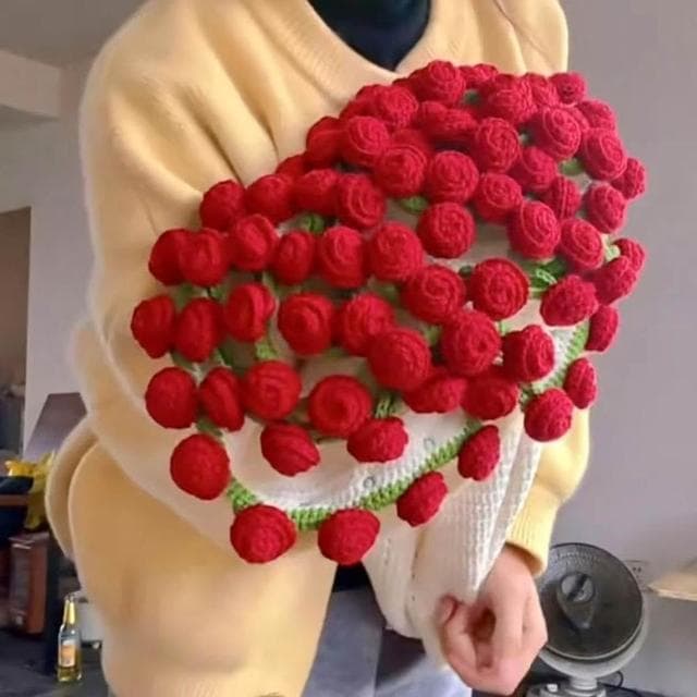 情人節禮物 玫瑰毛毯 花束手工編織成品 生日禮物 送女生閨蜜驚喜禮品