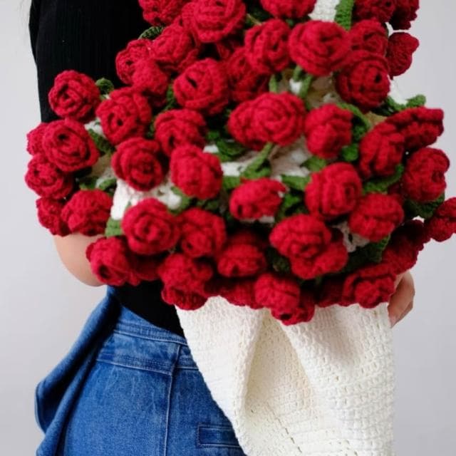 情人節禮物 玫瑰毛毯 花束手工編織成品 生日禮物 送女生閨蜜驚喜禮品