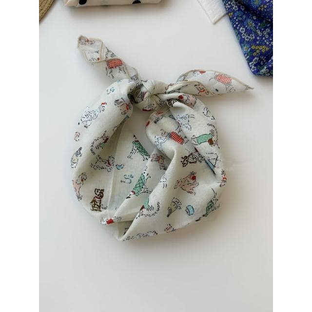 🎗飾間首飾鋪 軟乎方巾碎花波點棉麻領巾圍脖配飾裝飾頭巾文藝復古小清新ins腰巾