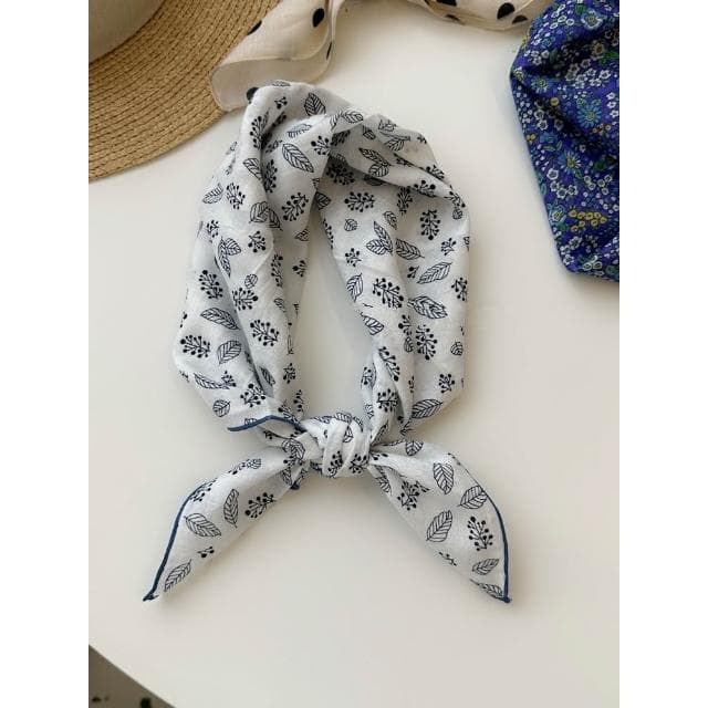 🎗飾間首飾鋪 軟乎方巾碎花波點棉麻領巾圍脖配飾裝飾頭巾文藝復古小清新ins腰巾