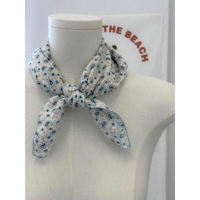 🎗飾間首飾鋪 軟乎方巾碎花波點棉麻領巾圍脖配飾裝飾頭巾文藝復古小清新ins腰巾