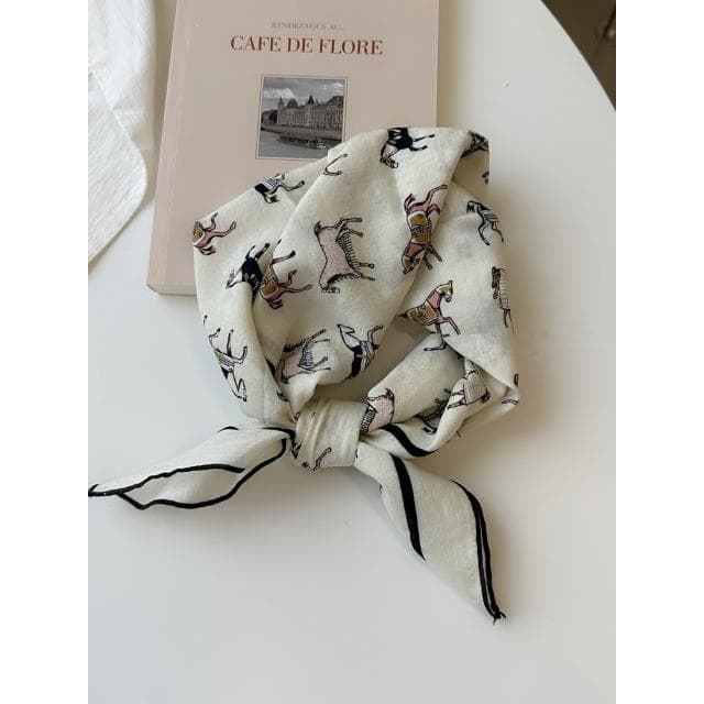 🎗飾間首飾鋪 軟乎方巾碎花波點棉麻領巾圍脖配飾裝飾頭巾文藝復古小清新ins腰巾