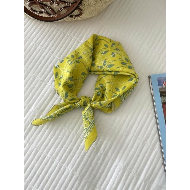 🎗飾間首飾鋪 軟乎方巾碎花波點棉麻領巾圍脖配飾裝飾頭巾文藝復古小清新ins腰巾