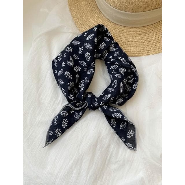 🎗飾間首飾鋪 軟乎方巾碎花波點棉麻領巾圍脖配飾裝飾頭巾文藝復古小清新ins腰巾