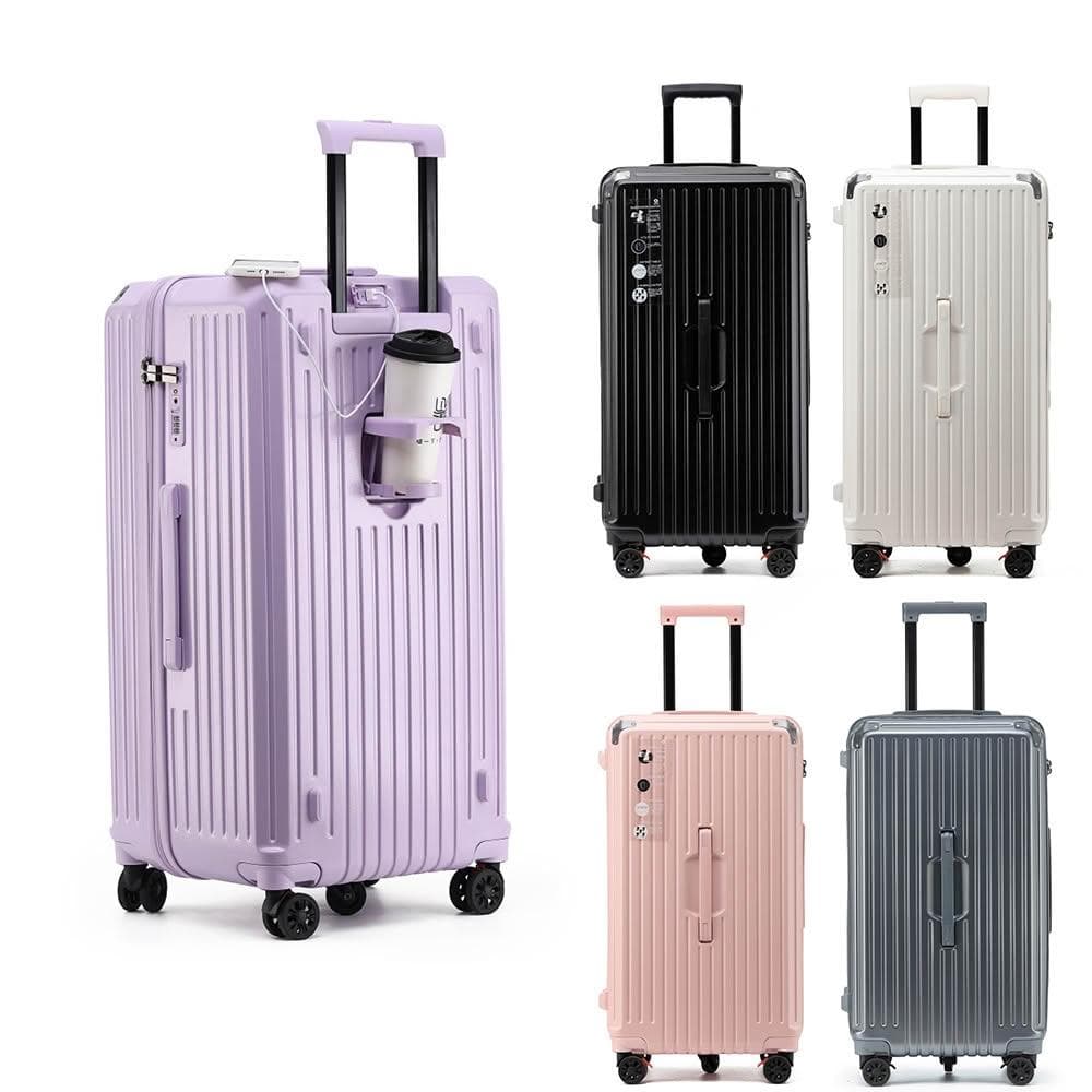 【頂配版 大容量行李箱】超輕行李箱 28吋 旅行箱 胖胖箱 紫色行李箱 拉桿箱 畢旅行李箱 旅行箱男 YKK防爆拉鏈