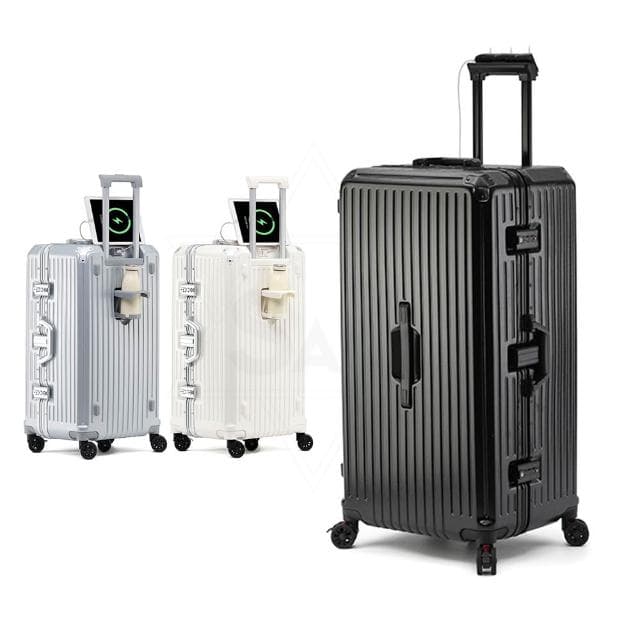 【SAM】全新升級 鋁框行李箱胖胖箱28吋 五輪行李箱 超輕行李箱 30吋丨32吋丨26吋丨24吋旅行箱 帶煞車減震