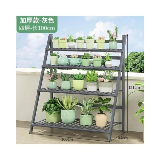 花架置物架陽 臺客廳落地式多 肉梯形植物架靠牆 木質盆栽花