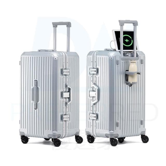 【DW優選家】頂配版 鋁框行李箱30吋 超硬鋁框箱 多功能行李箱 銀色行李箱 商務行李箱 胖胖箱 TSA國際海關鎖