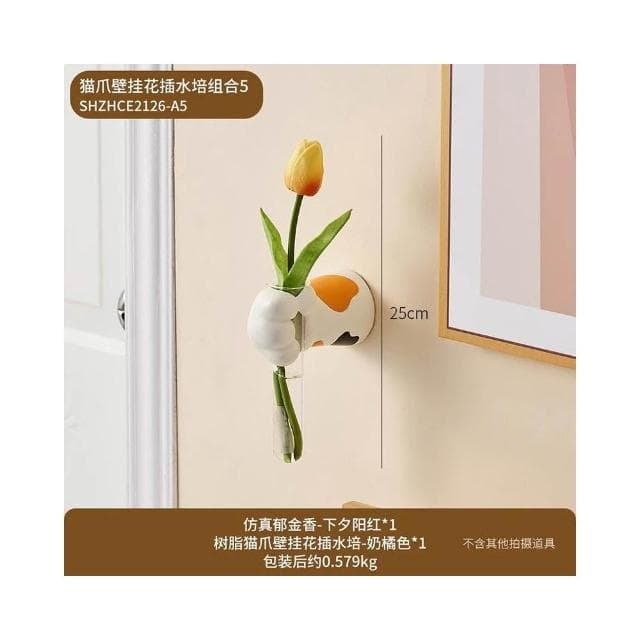 創意可愛貓爪花瓶擺件仿真花家居玄關桌面裝飾品喬遷女生生日禮物