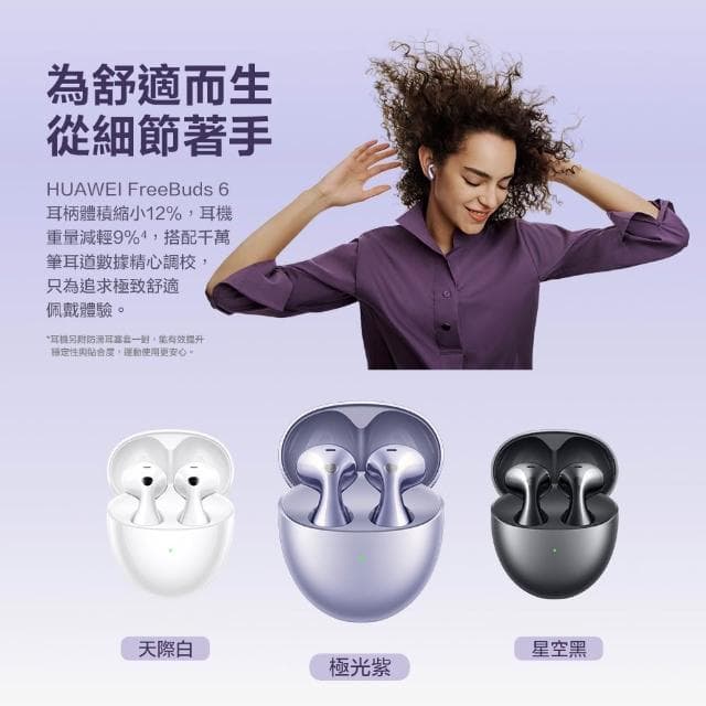 【HUAWEI 華為】FreeBuds 6 真無線藍牙耳機 (無線耳機/運動耳機/降噪耳機)