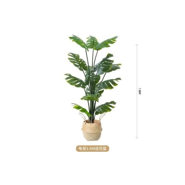 仿真綠植 假植物裝飾 室內旅人蕉盆栽 仿生龜背葉 北歐大型客廳擺件樹 仿真樹 大型盆栽 辦公室擺件