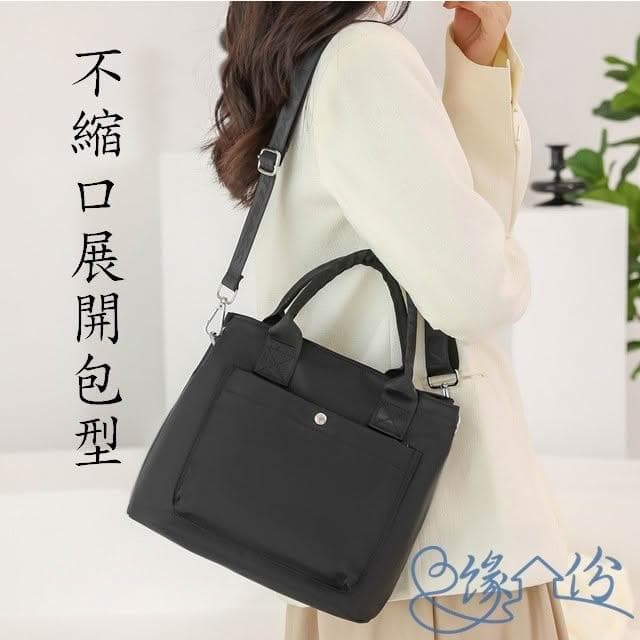 扣式可縮口尼龍側背/手提/手腕兩用包 肩背包 淑女包 單肩包 小方包 情人節禮物【緣份小屋】