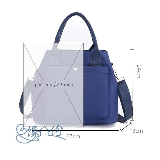 扣式可縮口尼龍側背/手提/手腕兩用包 肩背包 淑女包 單肩包 小方包 情人節禮物【緣份小屋】