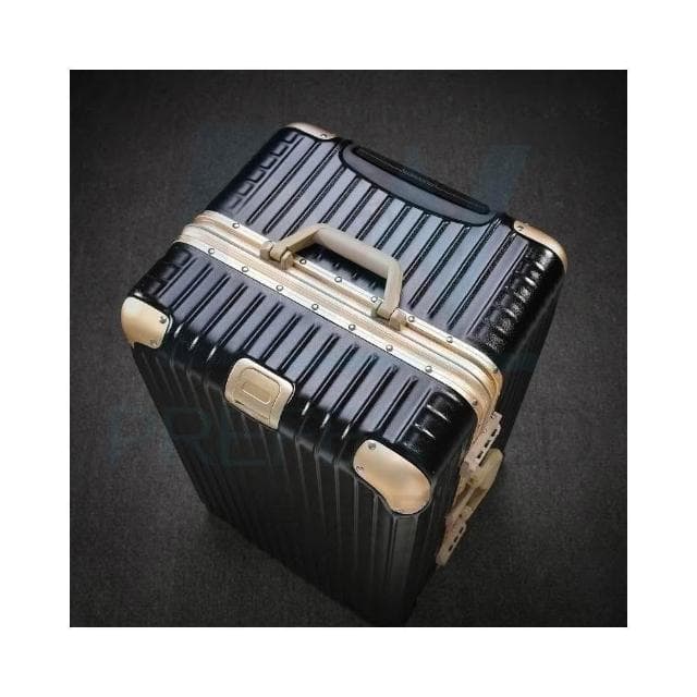 DW優選家【高級噴砂加厚 鋁框行李箱 36吋】胖胖行李箱 鋁框箱 加大旅行箱 黑金撞色行李箱 防撞丨升級鋁框丨魔術貼內襯
