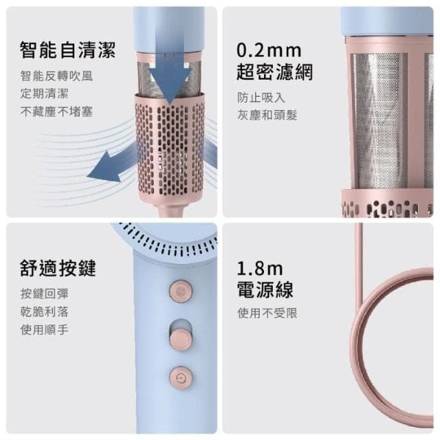 【Bianco di puro 彼安特】彼安特 AURA 雙電壓高速負離子吹風機 全電壓吹風機 2億負離子_HD050/HD051