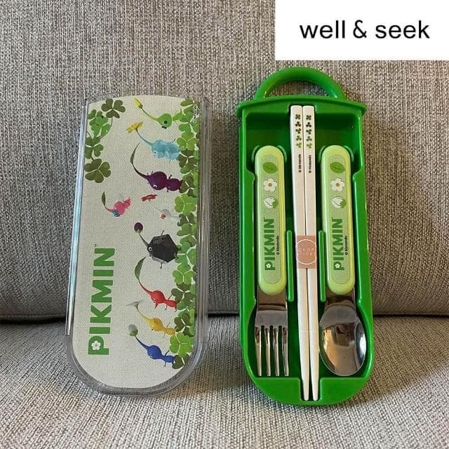 【Nintendo 任天堂】PIKMIN 皮克敏餐具抗菌三件套組(正版周邊/日本平行輸入)