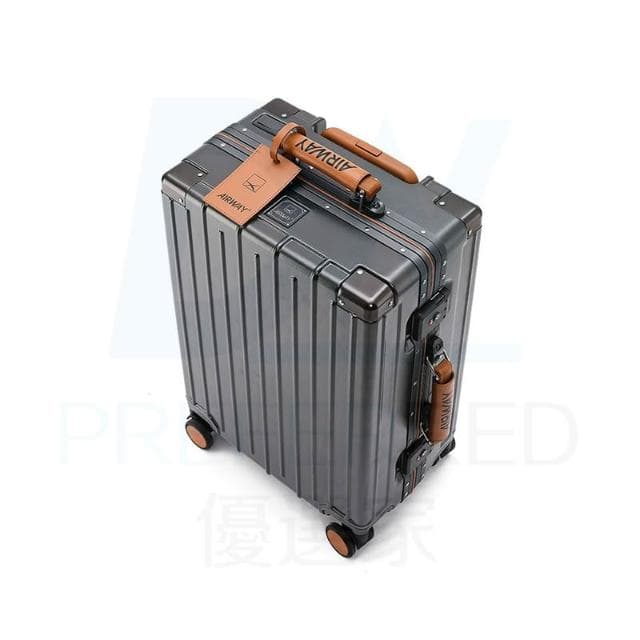 【DW優選家】AIRWAY 登機箱 20吋行李箱 鋁框行李箱 旅行箱 德國PC材質行李箱 日本原廠輕音萬向輪 限定奶茶色