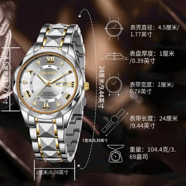 手錶男瑞士錶男士石英表輕奢高級感精工錶鋼帶機械錶男款商務爸爸手腕表精品手錶送男朋友防水石英錶時尚簡約男錶