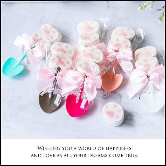 g1759 幸福鏟子「貓掌棉花糖」X100份+大提籃X1個(限宅配)- 喜糖/生日分享/婚禮禮物/二次進場/彌月禮