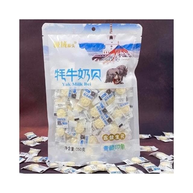 文文甄選 青海西寧特産零食源頭氂牛奶貝奶片奶糖青藏印象