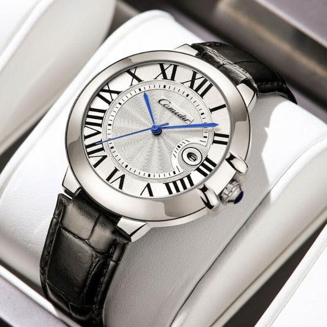 手錶男男士爸爸商務風瑞士錶簡約氣質精緻石英錶防水男生全自動機械錶送男朋友輕奢小眾高級感精工錶高顏值精品金屬指針男錶