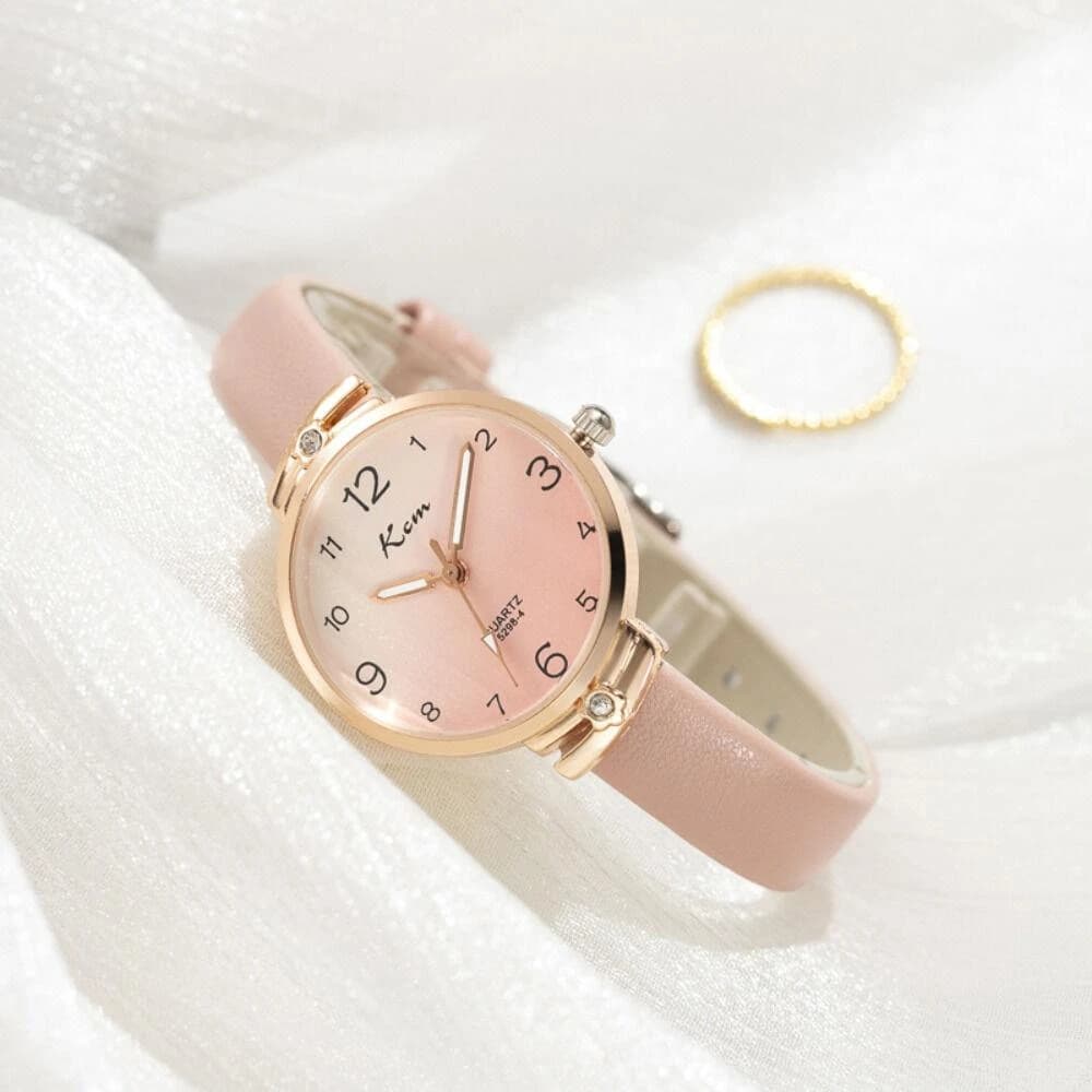 手錶女氣質小眾石英錶高顏值精品金屬女錶光動能腕錶輕奢高級感精工錶簡約國高中生考試ins風學生女用手錶小巧精緻女士瑞士錶